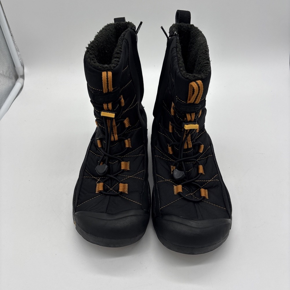 Keen Shoes Kids Sz 6 Basin Snow Boots Winter Insulated Leather Waterproof Black